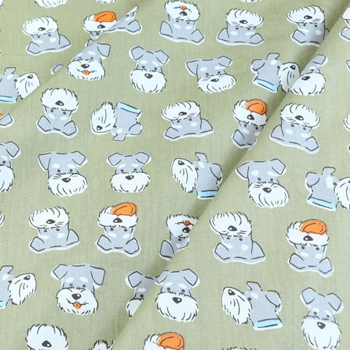 Hanjunzhao 6Pcs Cartoon Animal Print Dog Bear Cotton Fat Quarters Fabric Bundles Pre-cuts 18 x 22 inch for Quilting, Sewing, Pet Clothes, Appparel, Bags, and Crafts, Sewing Supplies ﻿ - Image 5