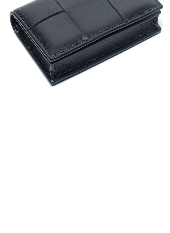 Loquat Leather Hand-Woven Wallet Black  - Image 2
