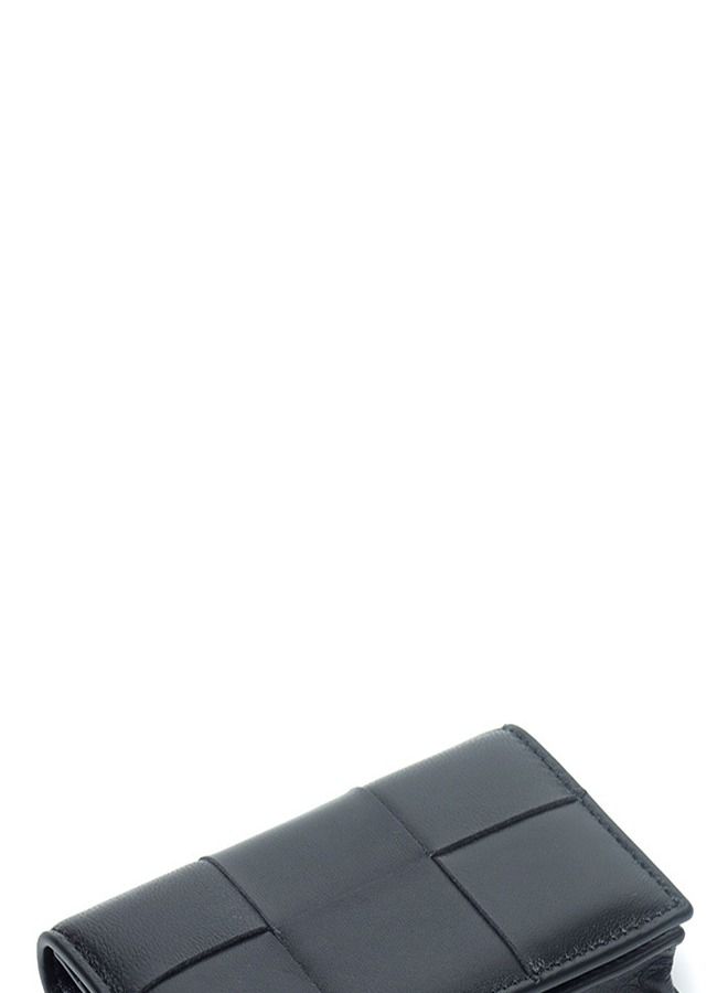Loquat Leather Hand-Woven Wallet Black  - Image 3