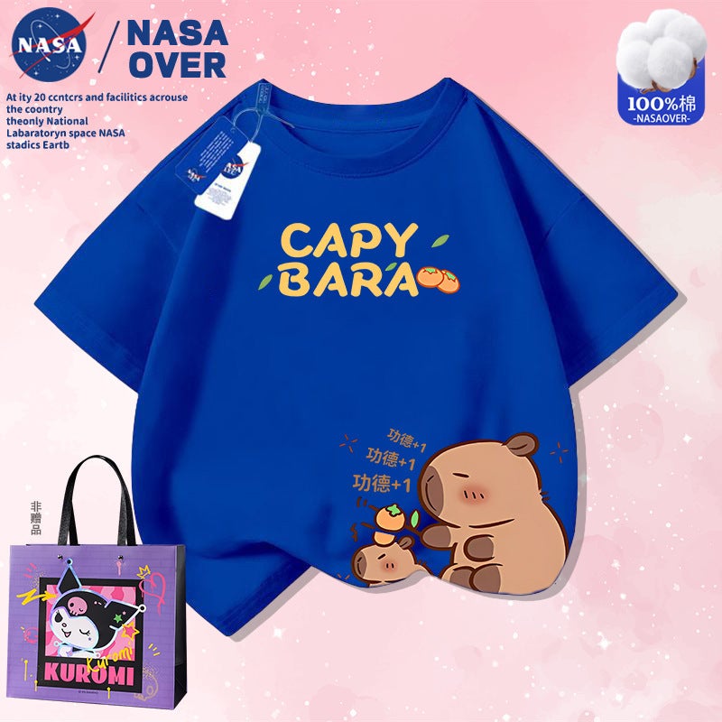 Nasa Co-Name Kappibala Summer Cotton Short-Sleeved T-Shirt For Boys And Girls Cute Cartoon Printed Top - Image 5