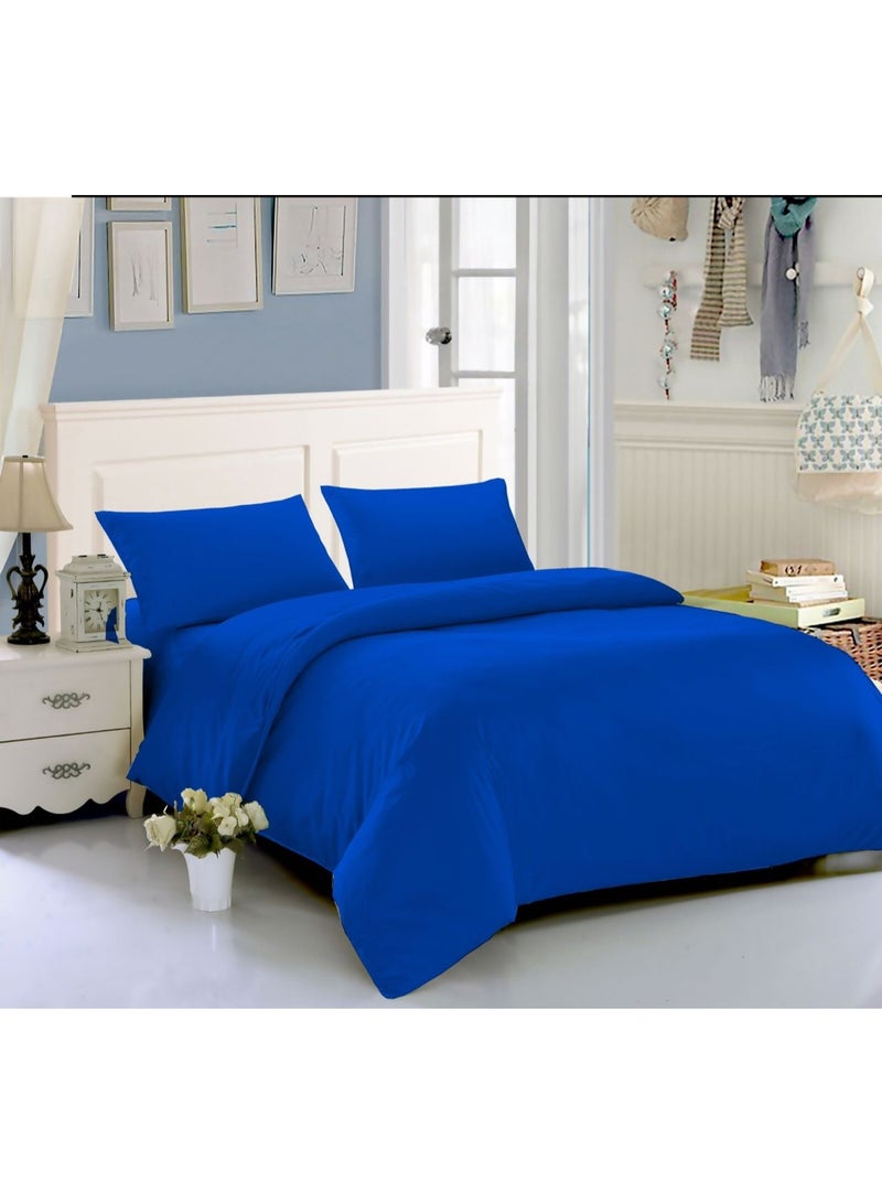 أيه دابليو دي طقم مفروشات سرير فندقي مع لحاف وشرشف مطاطي و4 أكياس مخدة | خامة قطن صناعي مايكروفايبر ناعمة، تصميم عصري، سهل العناية، مقاس سوبر كينغ