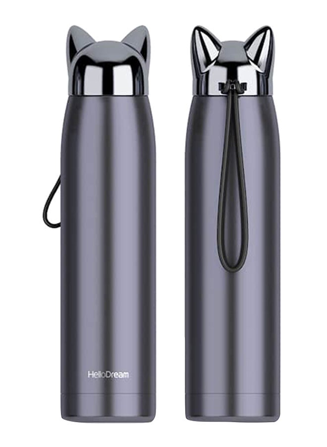 Loquat 2-Piece Fox Pattern Water Bottle Set Black 25x6centimeter - Image 1