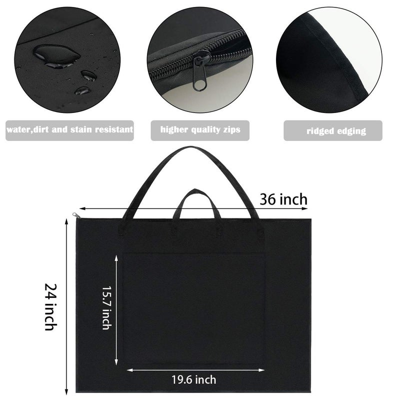 BUSOHA BUSOHA Large Art Portfolio Tote Bag with Nylon Shoulder,24"X 36" Light Weight Waterproof Poster Board Storage,Portfolio Folder for Artwork Poster, Sketching,Student Art Portfolio,Drawing  - Image 5