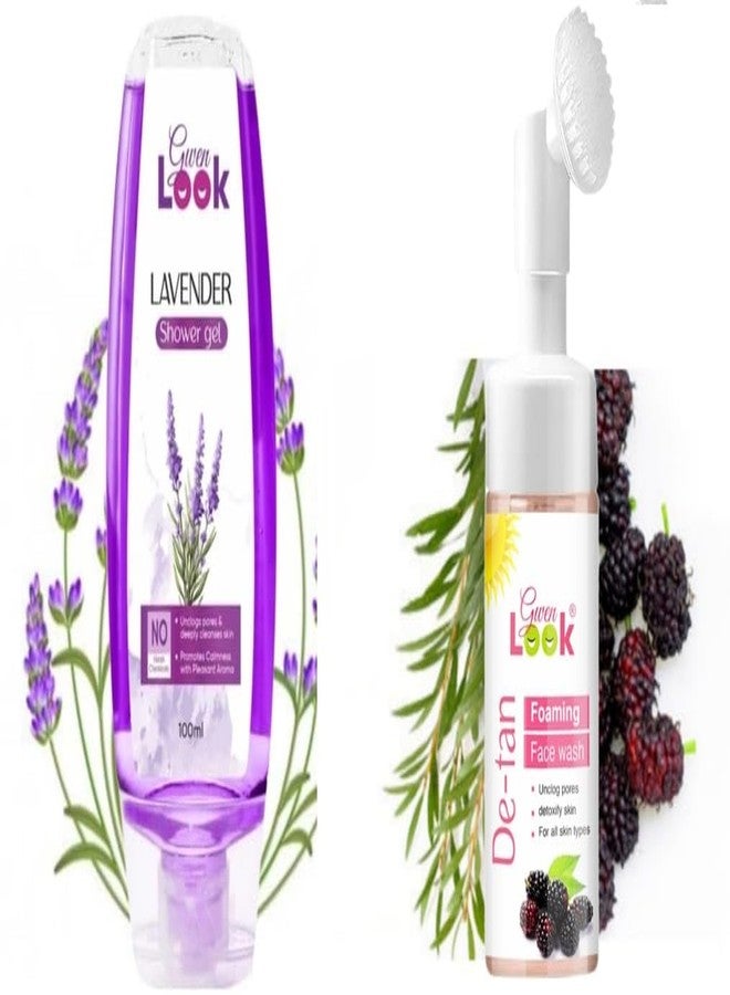Glowhouse Body Shower Gel With Face Wash Combo For Soft Glowing Skin Face Wash And Body Wash For Men And Women (Lavender + Detan)