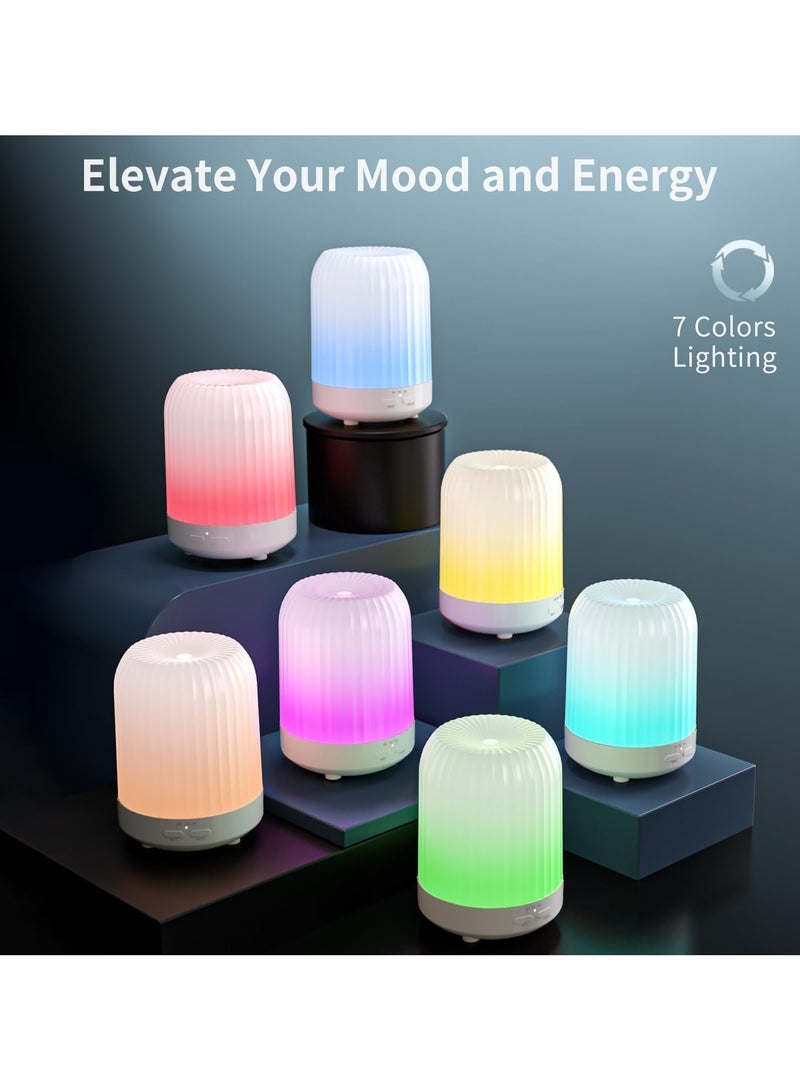 Flushrenic Aromatherapy diffuser, humidifier, aromatherapy humidifier combo, bedroom essential oil diffuser, home silent humidifier, 250ml aromatherapy diffuser, with 7 LED colours and safety auto-off timer, suitable for bedrooms, nurseries, hotels - white - Image 5
