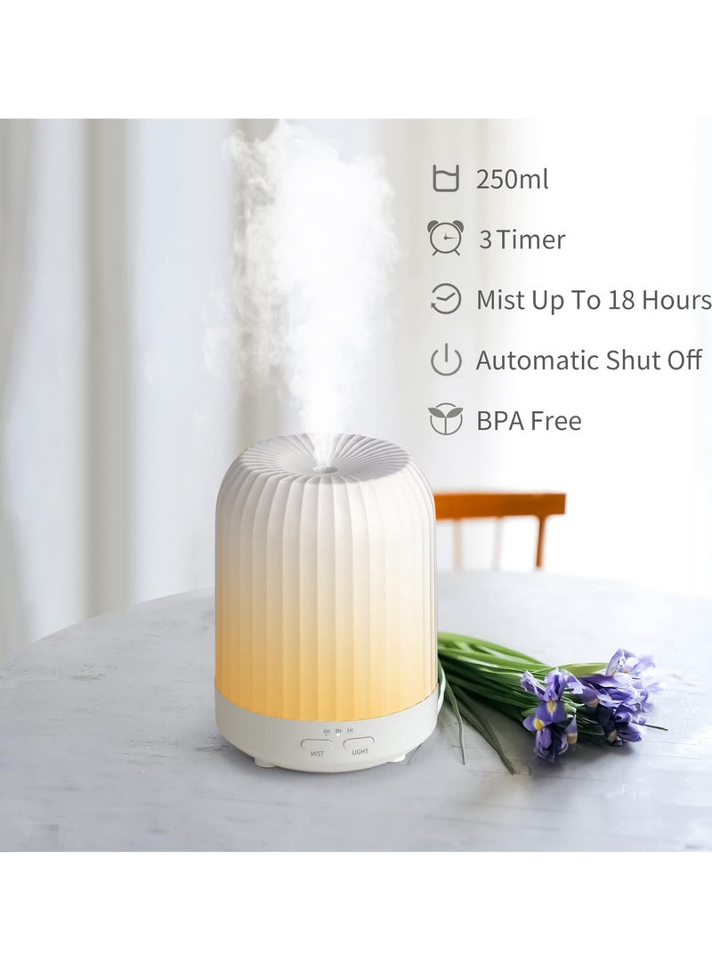 Flushrenic Aromatherapy diffuser, humidifier, aromatherapy humidifier combo, bedroom essential oil diffuser, home silent humidifier, 250ml aromatherapy diffuser, with 7 LED colours and safety auto-off timer, suitable for bedrooms, nurseries, hotels - white - Image 3