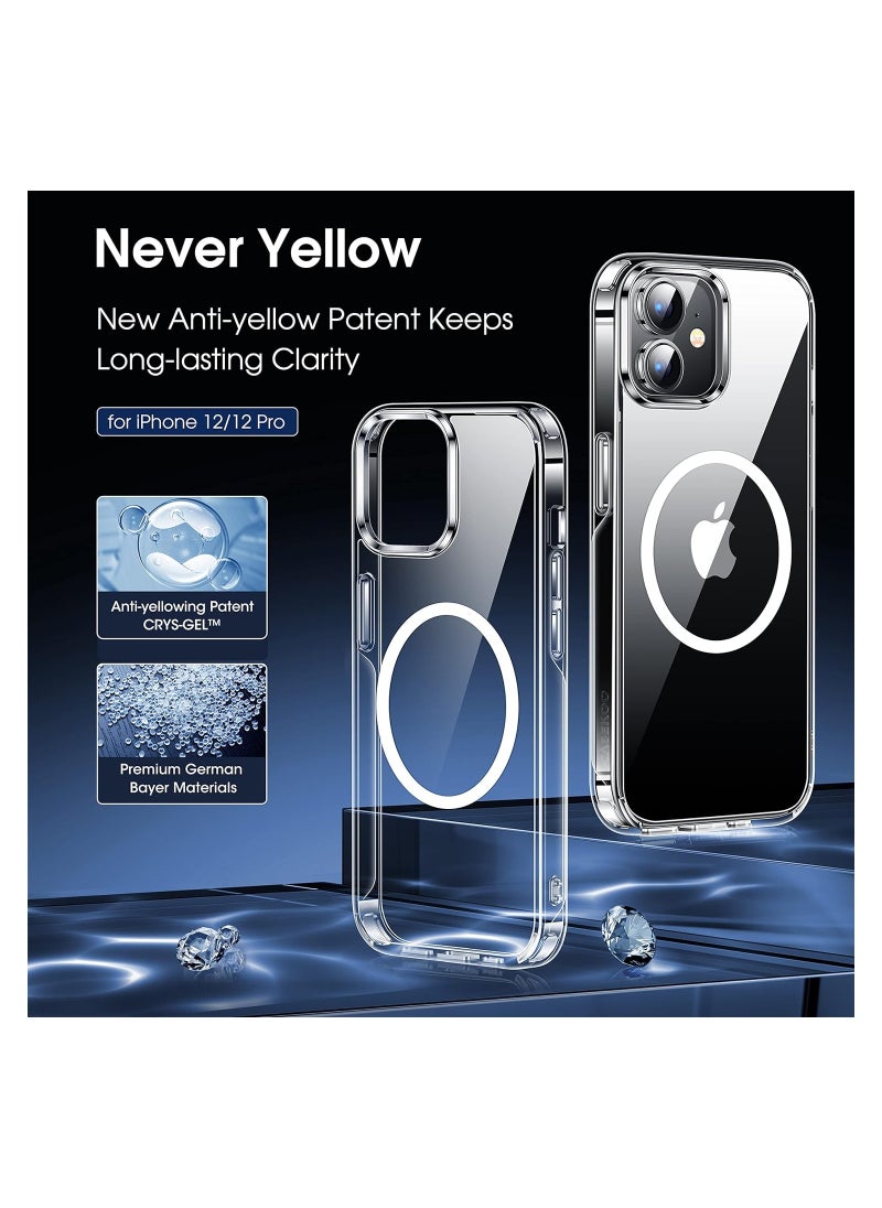 ELTRAZONE - ELTERAZONE Magnetic Crystal Clear Designed for iPhone 12 Case, Designed for iPhone 12 Pro Case [Yellow Resistant] [MIL-Grade Drop d] Compatible with MagSafe Protective Slim Cover 6.1’’ -Clear - Image 1