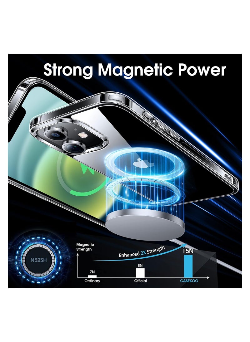 ELTRAZONE - ELTERAZONE Magnetic Crystal Clear Designed for iPhone 12 Case, Designed for iPhone 12 Pro Case [Yellow Resistant] [MIL-Grade Drop d] Compatible with MagSafe Protective Slim Cover 6.1’’ -Clear - Image 1