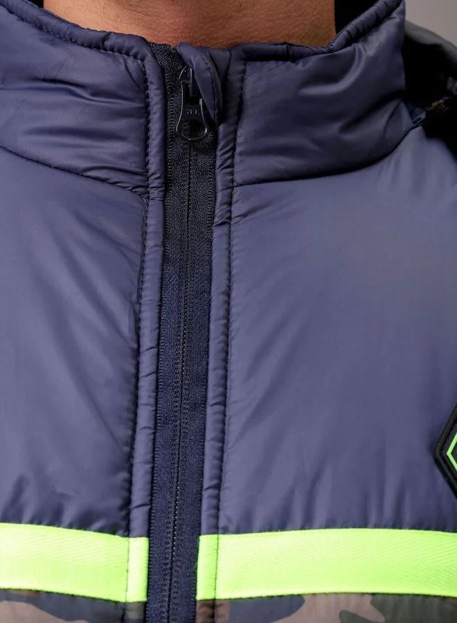 شركة المرآب الهندية Men Slim Fit Camouflage Puffer Jackets