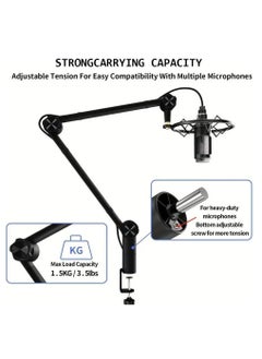 Arabest Microphone Boom Arm With Desk Mount 360° Rotatable Adjustable And Foldable Scissor Mounting For Podcast Video Gaming Radio And Studio Audio Sturdy And Universal  Elegance Model  - Image 3