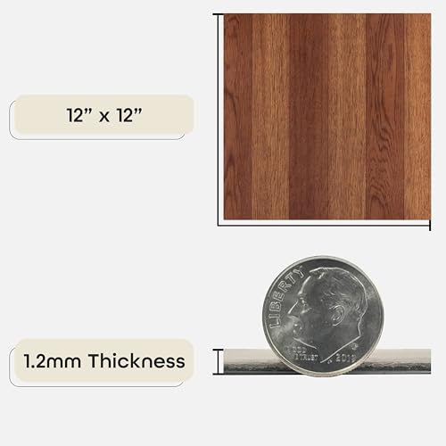 Achim Nexus Self Adhesive 12-Inch Vinyl Floor Tiles, 20 Tiles - 12" x 12",Oak Plank Pattern - Peel & Stick, DIY Flooring for Kitchen, Dining Room, Bedrooms & Bathrooms by Achim Home Decor - Image 3