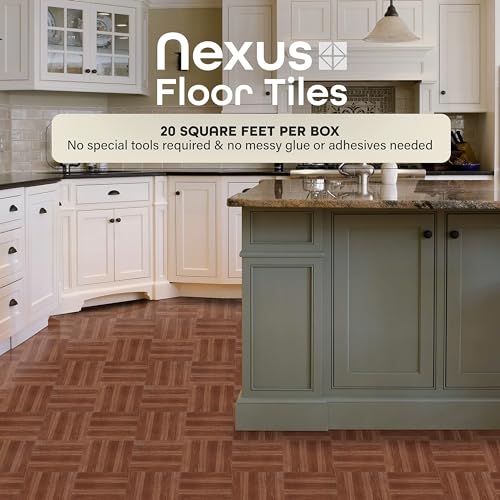 Achim Nexus Self Adhesive 12-Inch Vinyl Floor Tiles, 20 Tiles - 12" x 12",Oak Plank Pattern - Peel & Stick, DIY Flooring for Kitchen, Dining Room, Bedrooms & Bathrooms by Achim Home Decor - Image 2