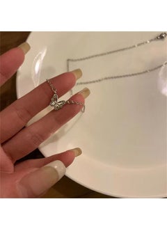 Crystal Butterfly Choker Necklace Simple Versatile Silver Butterfly Necklace