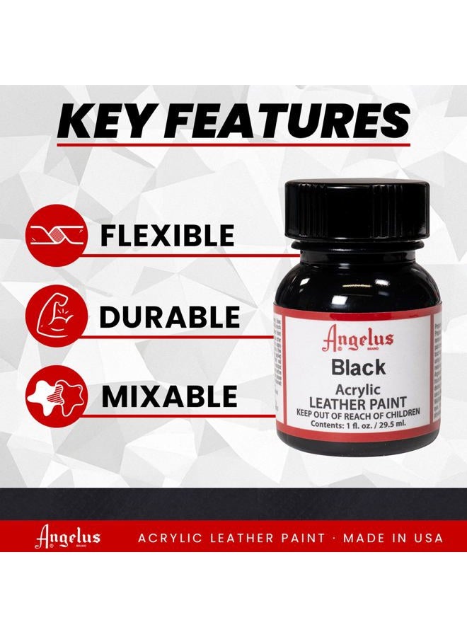 Angelus Acrylic Leather paint, Black, 1oz - Image 2