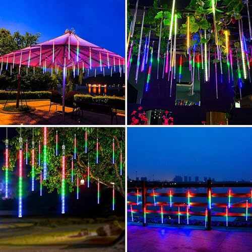 Litehom Rain Drop LED Meteor Shower 192 LEDs 8 Tubes (11.8") | Icicle Falling Effect for Diwali, Christmas, New Year, Home & Outdoor Decoration, Balcony, Tree, Party Decor (Multicolor) - Image 5