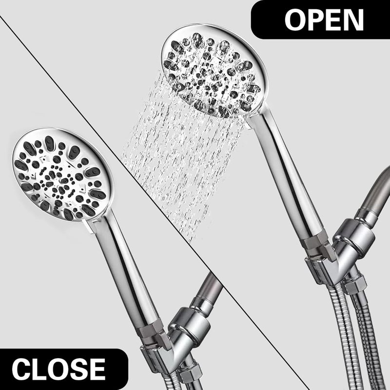 hsmhose Shower Shut Off Valve, Shower Flow Control Valve,Soild Brass Flow Pressure Regulator for Handheld Shower Head G1/2 Brushed Nickel - Image 5