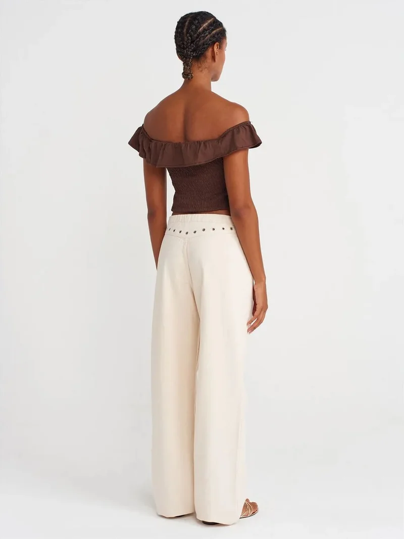 Dilvin Dilvin Mid-Waist Wide-Leg Cotton Denim Jeans
