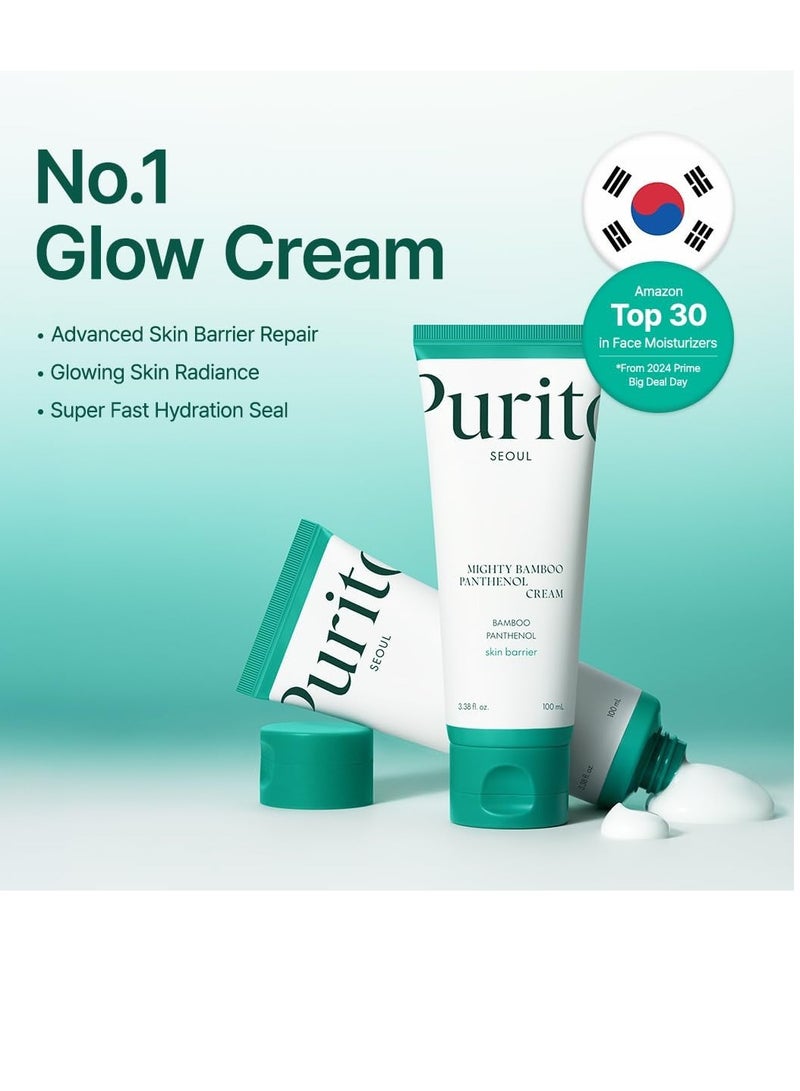 PURITO Mighty Bamboo Panthenol Cream, Glow Cream, Skin Barrier Repair, for All Skin Types, Daily Face Moisturizer, Glass skin, Vegan, Korean Skin Care 3.38fl.oz / 100ml - Image 3