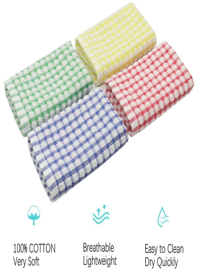 HFGBLG Cotton Cleaning Rags Terry Dish Cloths for Washing Dishes, Set of 8 Dish Rags for Cleaning, Light and Soft Dish Towels for Kitchen Drying Dishes, 11.8 Inch x 11.8 Inch (Mix Color) - Image 3