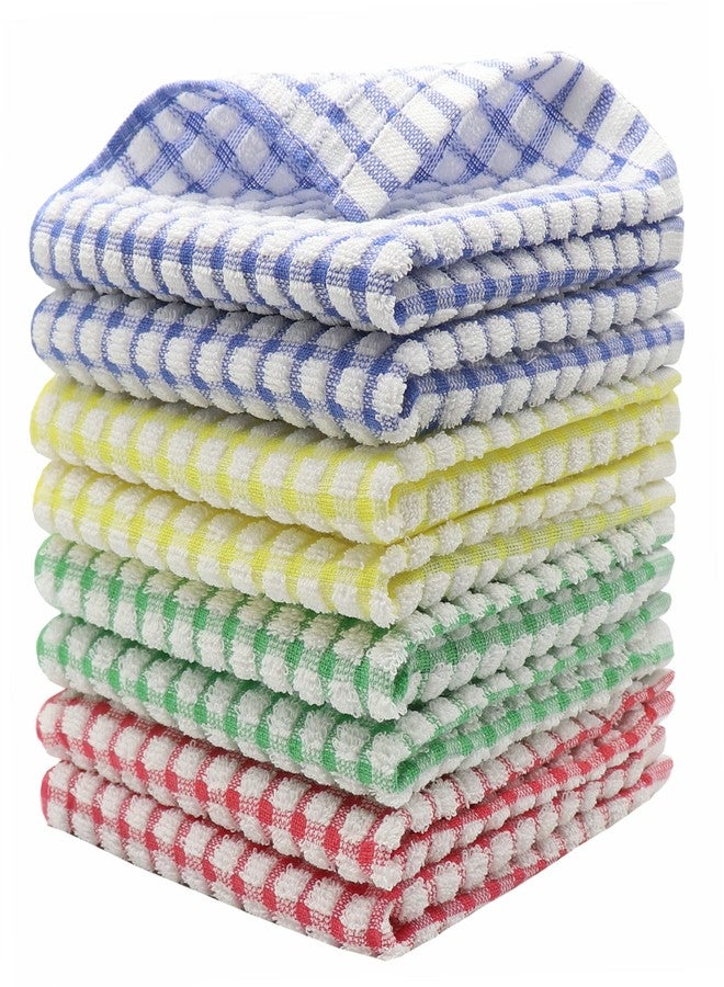 HFGBLG Cotton Cleaning Rags Terry Dish Cloths for Washing Dishes, Set of 8 Dish Rags for Cleaning, Light and Soft Dish Towels for Kitchen Drying Dishes, 11.8 Inch x 11.8 Inch (Mix Color) - Image 1