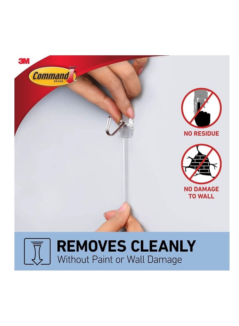 Command small wire hooks Holds 225 gr each hook  clear color, Decorate Damage-Free 3 hooks and 4 strips pack - Image 3