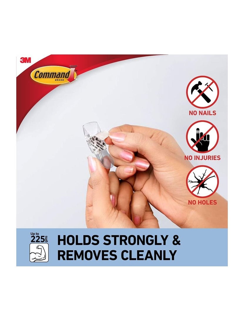 Command small wire hooks Holds 225 gr each hook  clear color, Decorate Damage-Free 3 hooks and 4 strips pack - Image 4