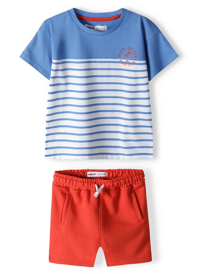مينوتي Kids Boys  T-Shirt And Fleece Short Set