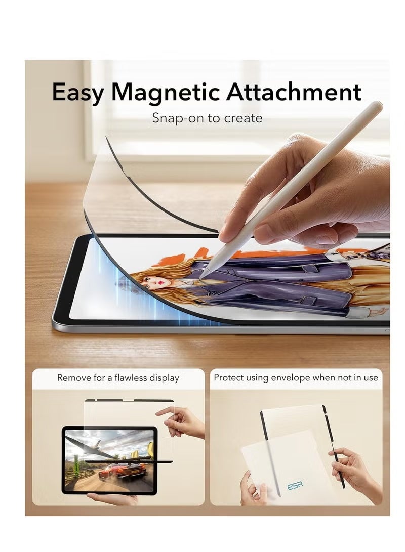 PINKSAMA Paper-Feel Magnetic Screen Protector for iPad 11th/10th Generation A16 (11/10.9 Inch, 2025/2022), Write and Draw Like on Paper, Detachable and Reusable, Compatible with Tempered Film, Anti-Glare - Image 4