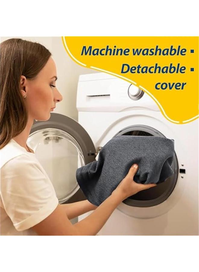 HOOKOR Chair Cushion for Dining Chairs, Memory Foam Chair Pads with Ties and Non-Slip Backing, Dining Room Seat Cushion with Machine Washable Cover, 17 X 16 Inches ﻿ (Dark Grey) - Image 4