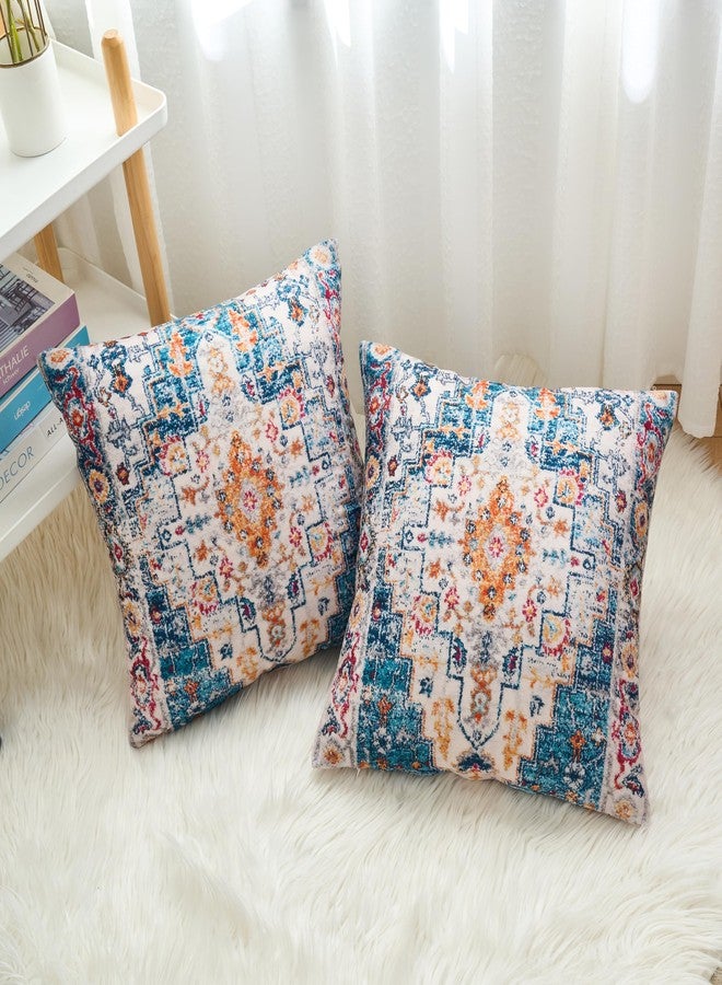 BUAEL Boho Throw Pillow Covers 20x20 inch Set of 2,Boho Vintage Carpet Pattern Antique Ethnic Decor Double Sided Pattern Cushion Cover Soft Pillow Case Living Sofa Room Bed Square Pillow Cover - Image 5