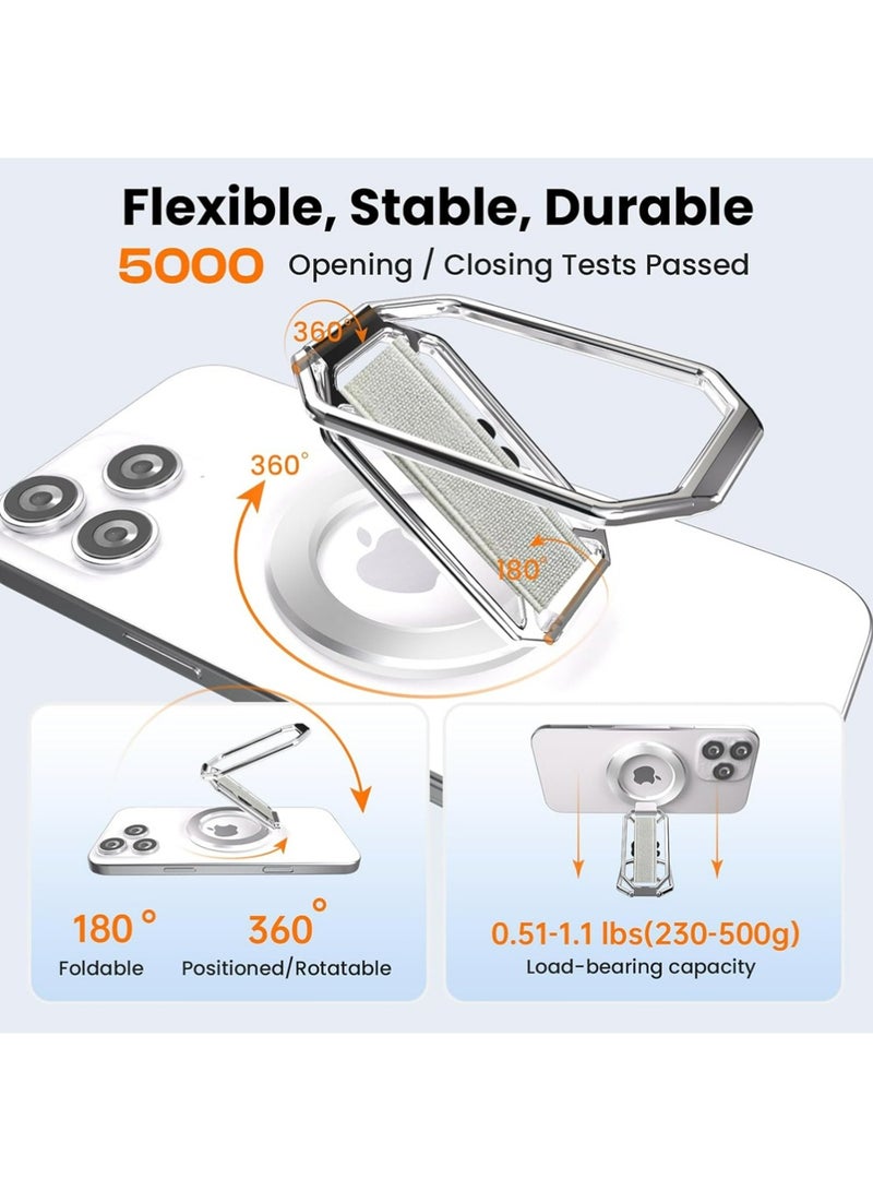 إكس ليفيل قبضة الهاتف MagSafe لـ MagSafe Kickstand متوافقة مع حلقة الإصبع الآمنة لـ Mag ، حزام حامل حلقة الهاتف 4 في 1 لـ Mag Safe iPhone 17/16/15/14/13/12 Series - Image 4