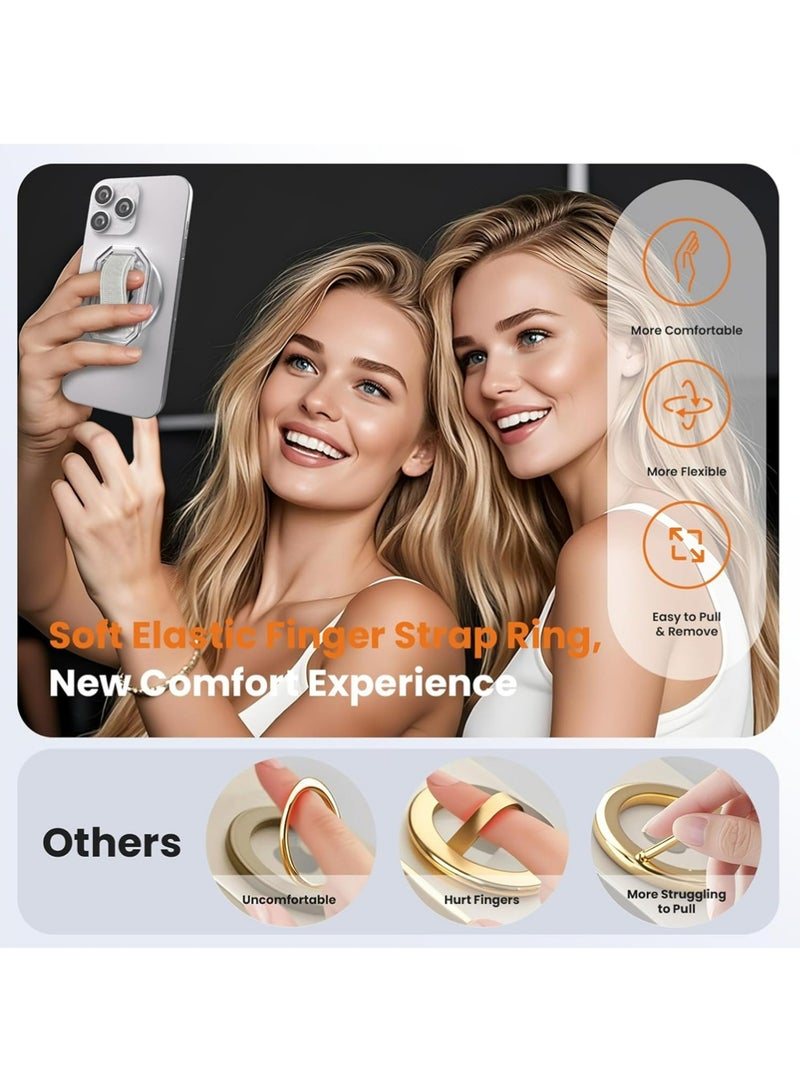 إكس ليفيل قبضة الهاتف MagSafe لـ MagSafe Kickstand متوافقة مع حلقة الإصبع الآمنة لـ Mag ، حزام حامل حلقة الهاتف 4 في 1 لـ Mag Safe iPhone 17/16/15/14/13/12 Series - Image 3