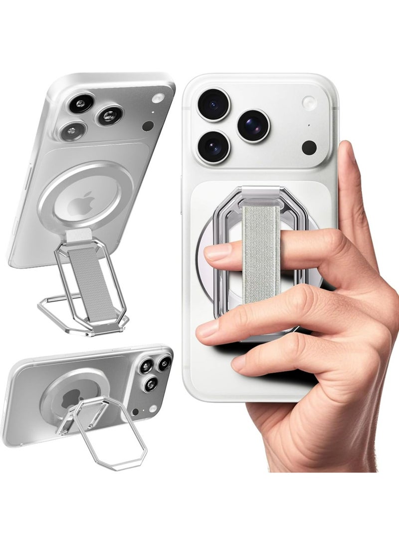 إكس ليفيل قبضة الهاتف MagSafe لـ MagSafe Kickstand متوافقة مع حلقة الإصبع الآمنة لـ Mag ، حزام حامل حلقة الهاتف 4 في 1 لـ Mag Safe iPhone 17/16/15/14/13/12 Series - Image 1