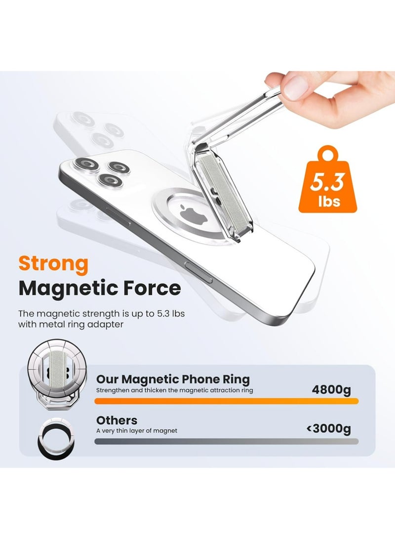 إكس ليفيل قبضة الهاتف MagSafe لـ MagSafe Kickstand متوافقة مع حلقة الإصبع الآمنة لـ Mag ، حزام حامل حلقة الهاتف 4 في 1 لـ Mag Safe iPhone 17/16/15/14/13/12 Series - Image 2