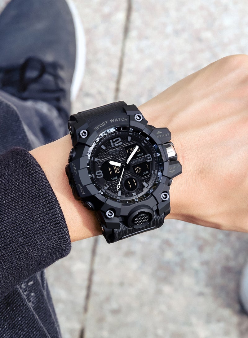 SANDA Top Brand Sports Men's Watches Quartz Watch Man Waterproof Wristwatch for Men Clock 6030 - Image 3