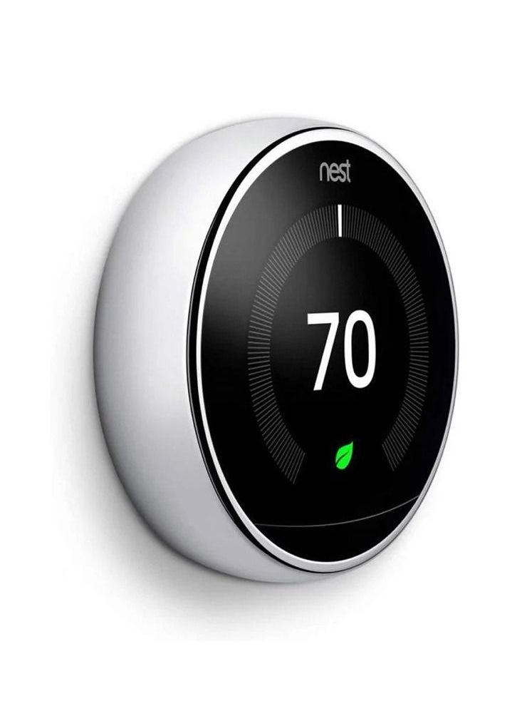 Google - Nest 3rd Generation learning programmable Thermostat Polished Steel - T3019US - Image 1