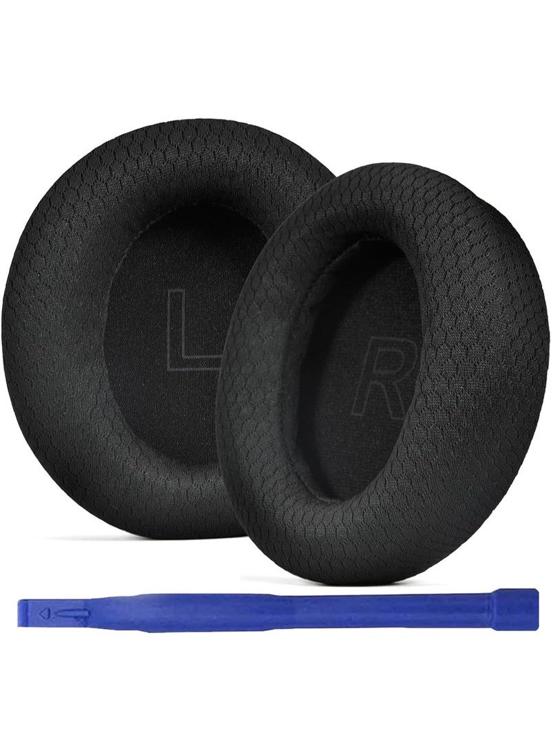 Replacement Ear Pads for Soundcore Q30 Headphones, Upgraded Mesh Fabric Earpad Cushions for Anker Soundcore Life Q30/Q35 with High-Density Memory Foam, Breathable & Softer (Black) - Image 1