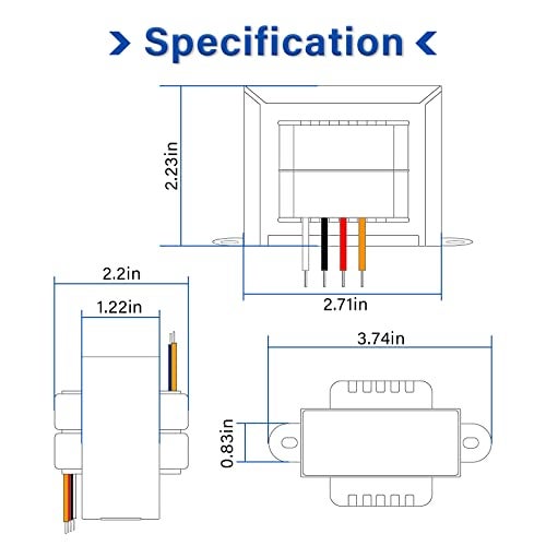 ANTOBLE 40VA Control Transformer Primary 120, 208, 240V Secondary 24V AC HVAC Heater Furnace Transformer Multi Tap Class 2 Control with Foot Mount Replacement Part for Jard 4031F Packard 42440 - Image 2
