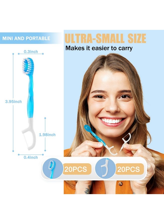 20 Individually Packaged Disposable Travel toothbrushes with Toothpaste, 5-in-1 Convenient Mini Disposable Toothbrush (Toothbrush + Toothpaste + Tongue Scraper + Dental Floss + Pick) - Image 3
