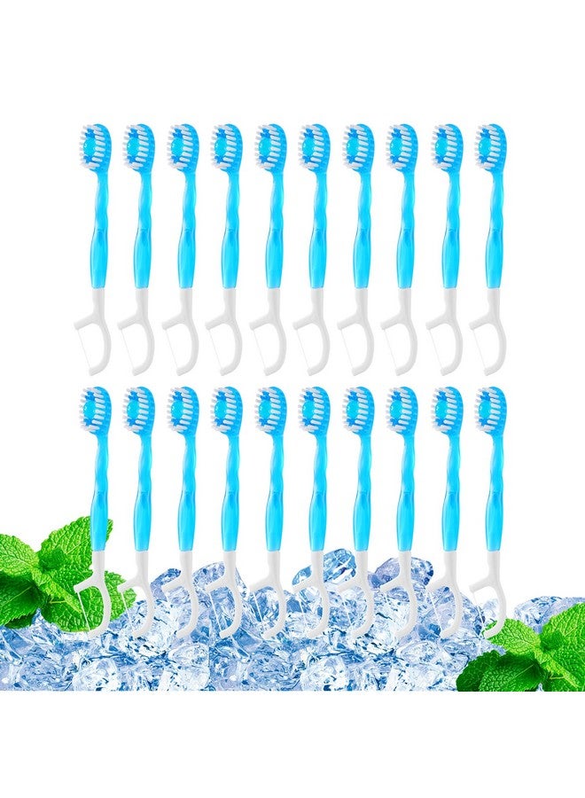 20 Individually Packaged Disposable Travel toothbrushes with Toothpaste, 5-in-1 Convenient Mini Disposable Toothbrush (Toothbrush + Toothpaste + Tongue Scraper + Dental Floss + Pick) - Image 1