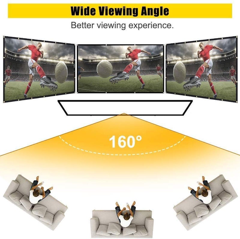 MOIZ 82" Inch Projector Screen Upgraded inch 16:9 HD Portable Eyelet Screen Premium Indoor Outdoor Anti-Crease Projection (72" Inch (W) x 40.5" Inch (H) - 82" Inch Diagonal) - Image 5