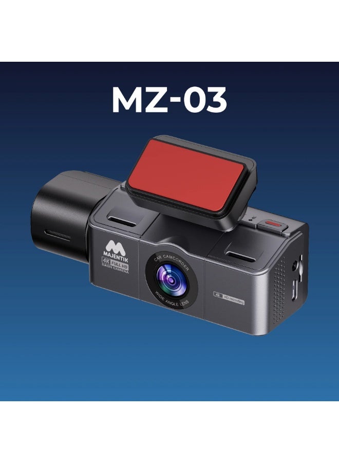 majentik MZ-03 Professional Dash Cam  Triple-Lens – Ultra-High 4K Resolution camera - Image 5