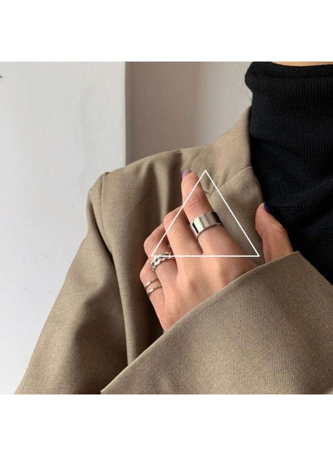 Generic S925 Sterling Silver Roman Numeral Open Index Finger Ring For Women Simple Trendy Internet Celebrity Personalized Ring Retro 