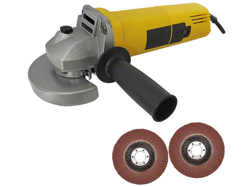 Inditrust Dumdaar 1pc DM 950W Electric angle grinder machine with Flap 2pc wheel set (Yellow) - Image 1