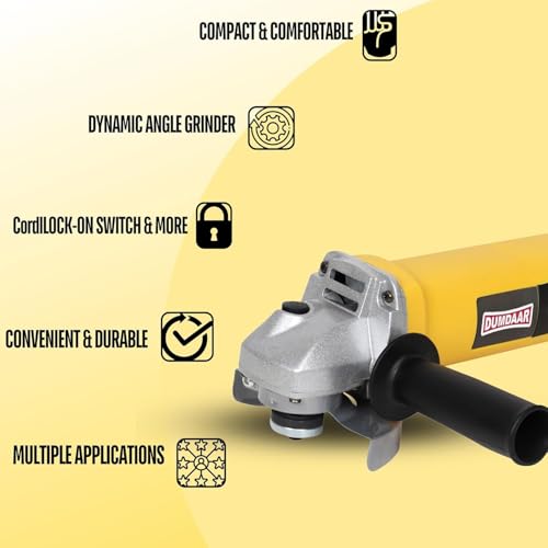 Inditrust Dumdaar 1pc DM 950W Electric angle grinder machine with Flap 2pc wheel set (Yellow) - Image 5