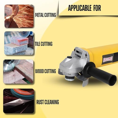 Inditrust Dumdaar 1pc DM 950W Electric angle grinder machine with Flap 2pc wheel set (Yellow) - Image 4