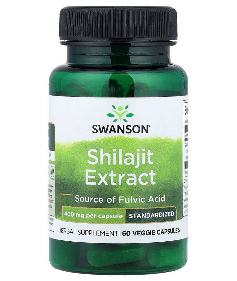 Shilajit Extract Standardized 400 mg 60 Veggie Capsules