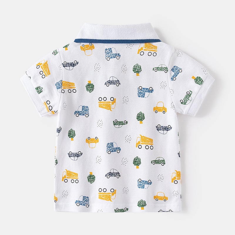 New Boys Polo Shirt Thin Short-Sleeved Baby Kidsren Summer Clothing Lapel Half-Sleeved Printed T-Shirt Kidsren'S Clothing - Image 4
