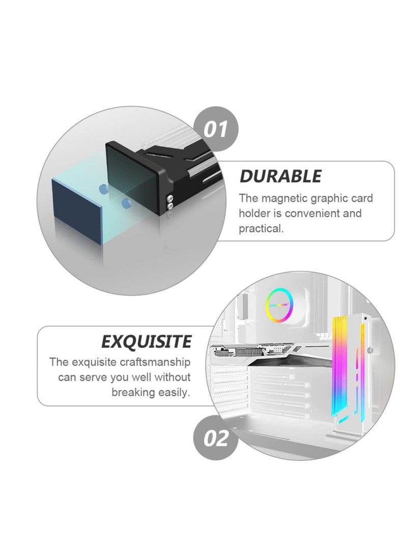 RGB GPU Support Bracket, GPU Holder, Coolmoon CM-GH2 Colorful Graphics Card, 5V 3 Pin Vertical Support, Video Bracket Frame, ARGB Sync Jack, Aluminum Alloy, White - Image 5