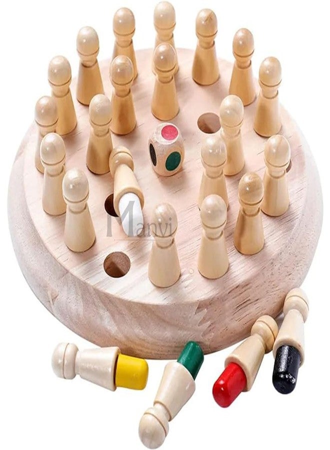 MANVI Memory Chess Game for Kids, Coloring Stick Matching Wooden Puzzles, Early Educational Brain Twister Mind Games, Multi-Players Family Chess Board Game for Kids - Image 1
